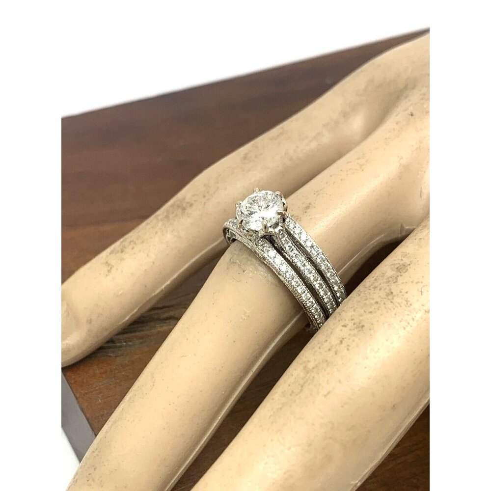 Parade Wedding Set 18k White Gold Diamond Engagement Ring Band Women's 6.25-6.5 - Picture 14 of 14